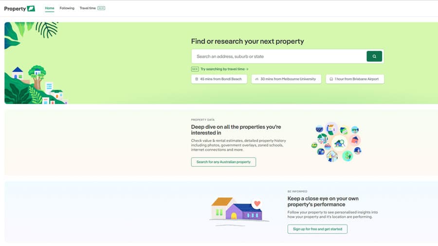 Property.com.au real estate website in Australia